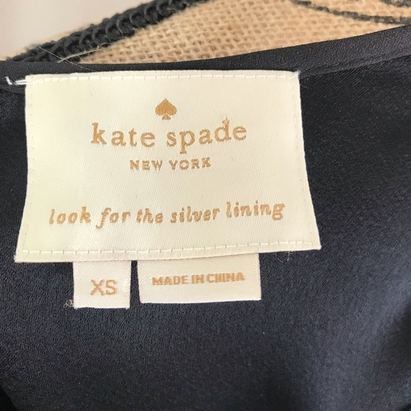 KATE SPADE Black Crepe Ruffle Shift Dress XS - Picture 5 of 6